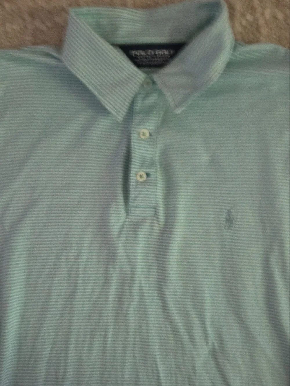 Polo Ralph Lauren Golf Striped 100% Pima Cotton Polo - Green/White, L